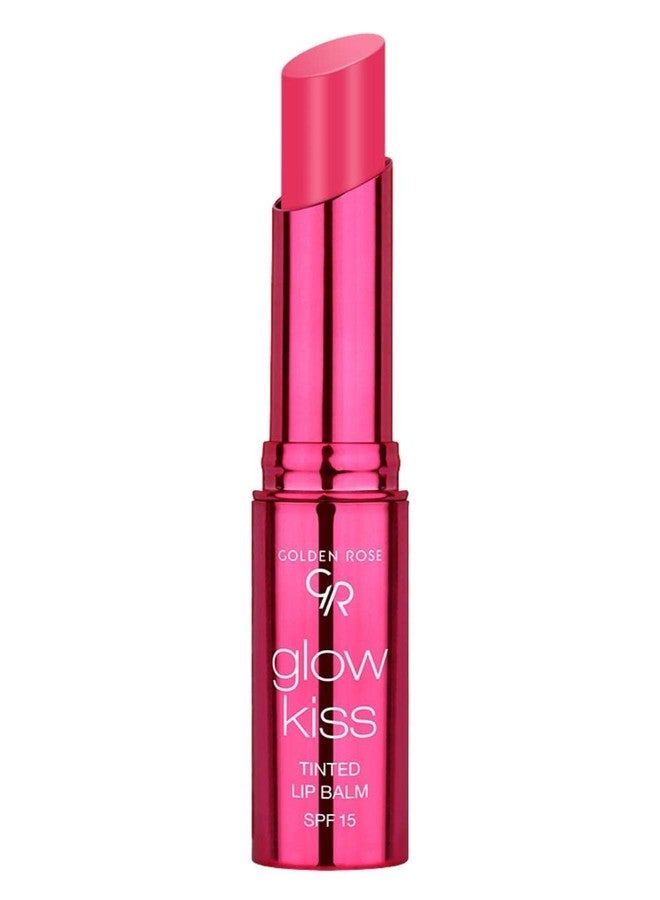 Golden Rose Cosmetics Glow Kiss Tinted Lip Balm with SPF15, Vegan Formula (Berry Pink) - Image 1